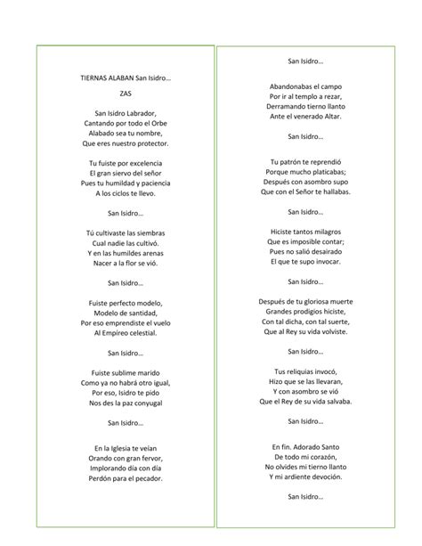 san isidro hymn lyrics